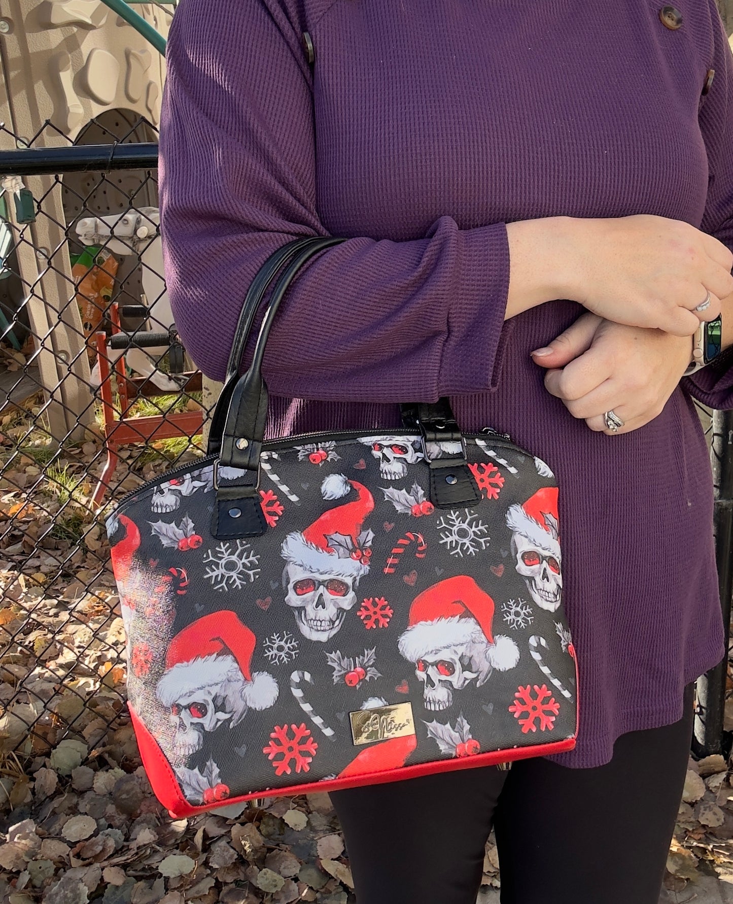 The Lola Handbag - Christmas Skulls