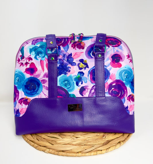 The Boronia Bowler Bag - Purple Floral