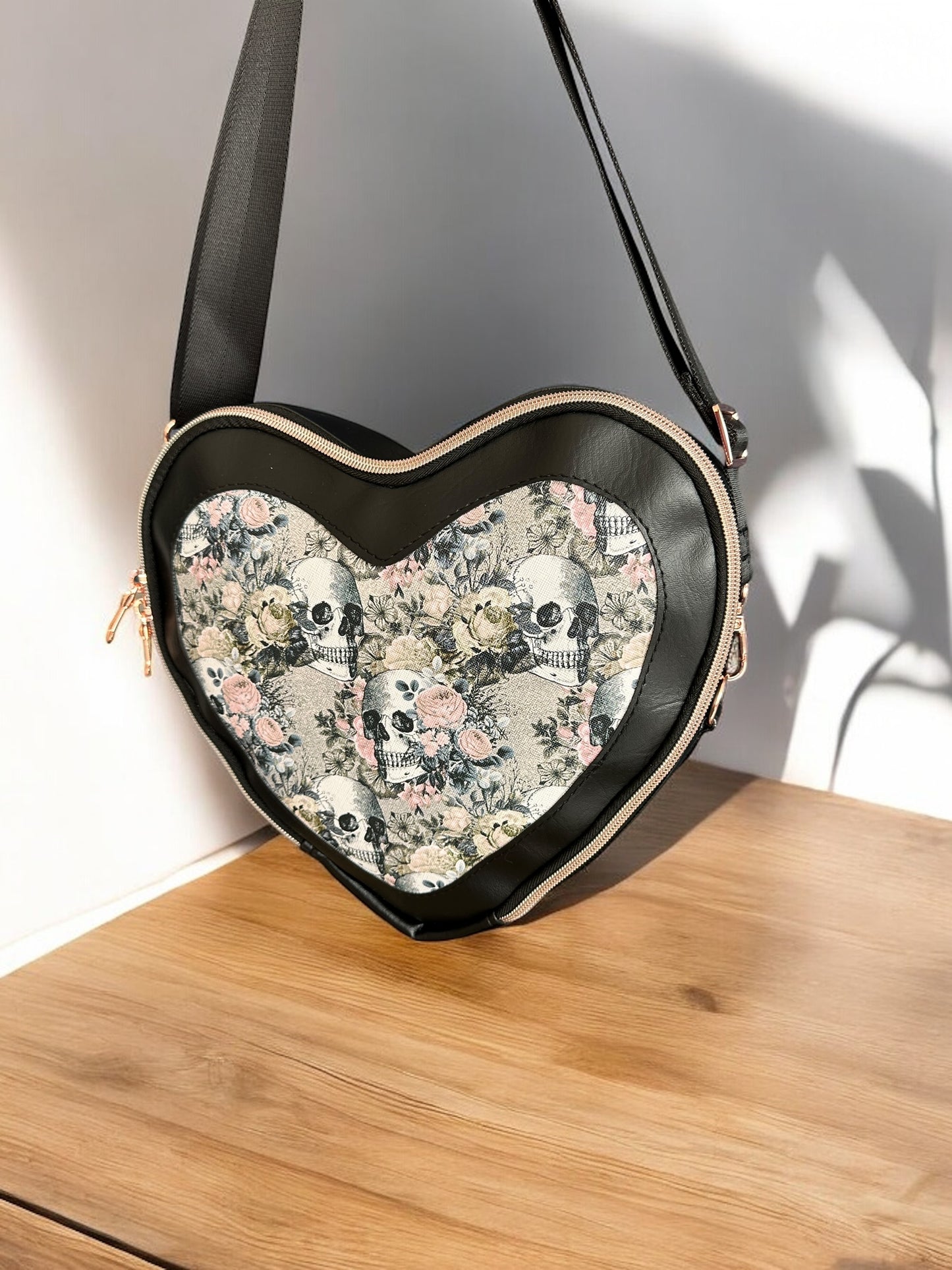 Heartbreaker Crossbody Bag - Floral Skulls