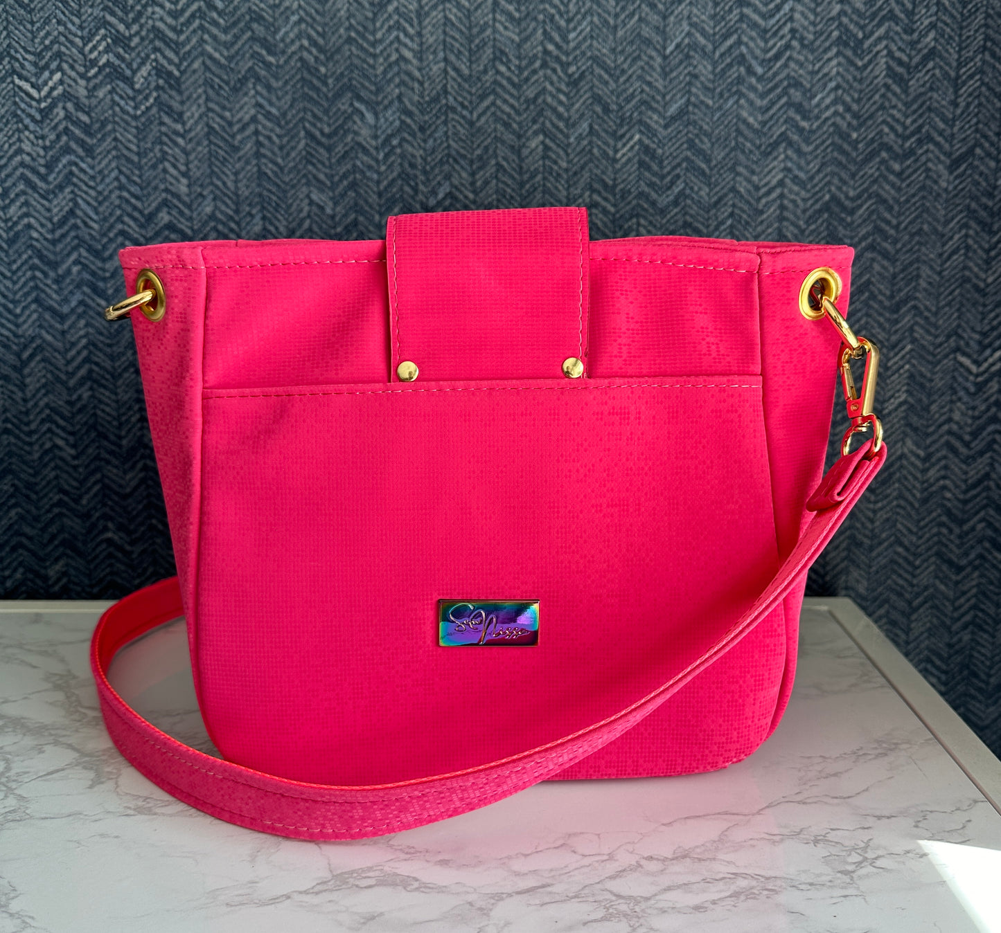 Zarah Shoulder Bag - Hot Pink Pixel