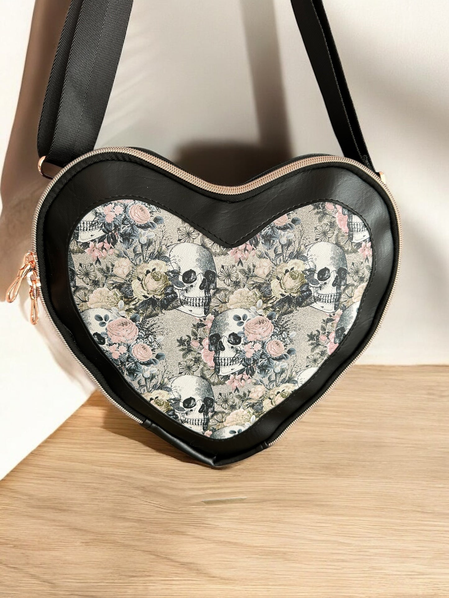 Heartbreaker Crossbody Bag - Floral Skulls