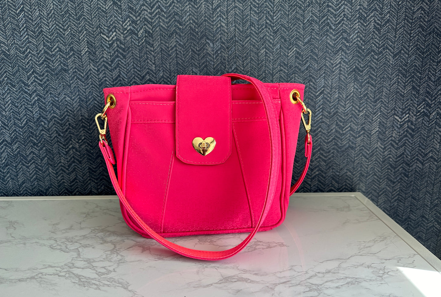 Zarah Shoulder Bag - Hot Pink Pixel