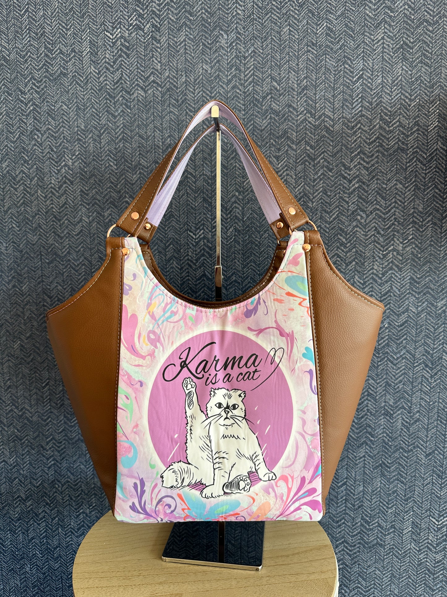 Tiger lily tote - Karma Is A Cat