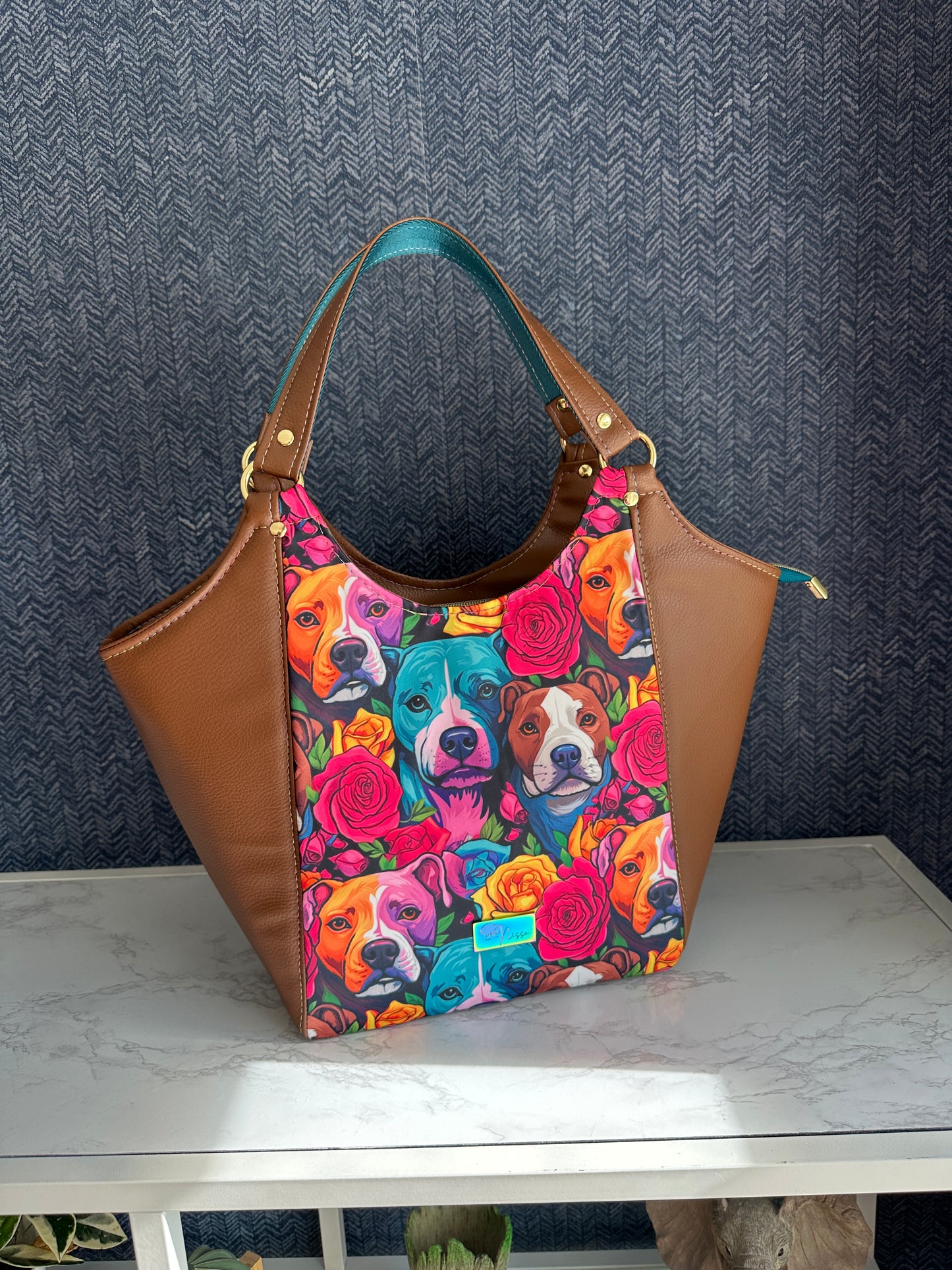 Tiger Lily Tote - Pitbulls and Roses