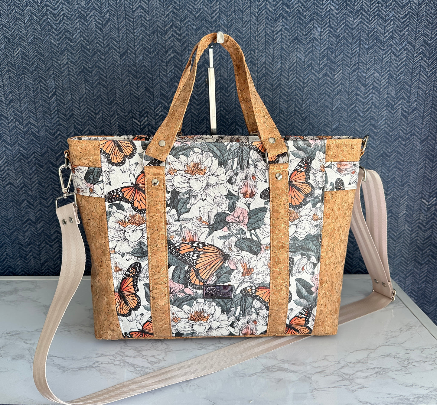 Mr Heckles Handbag - Monarch Butterfly Cork