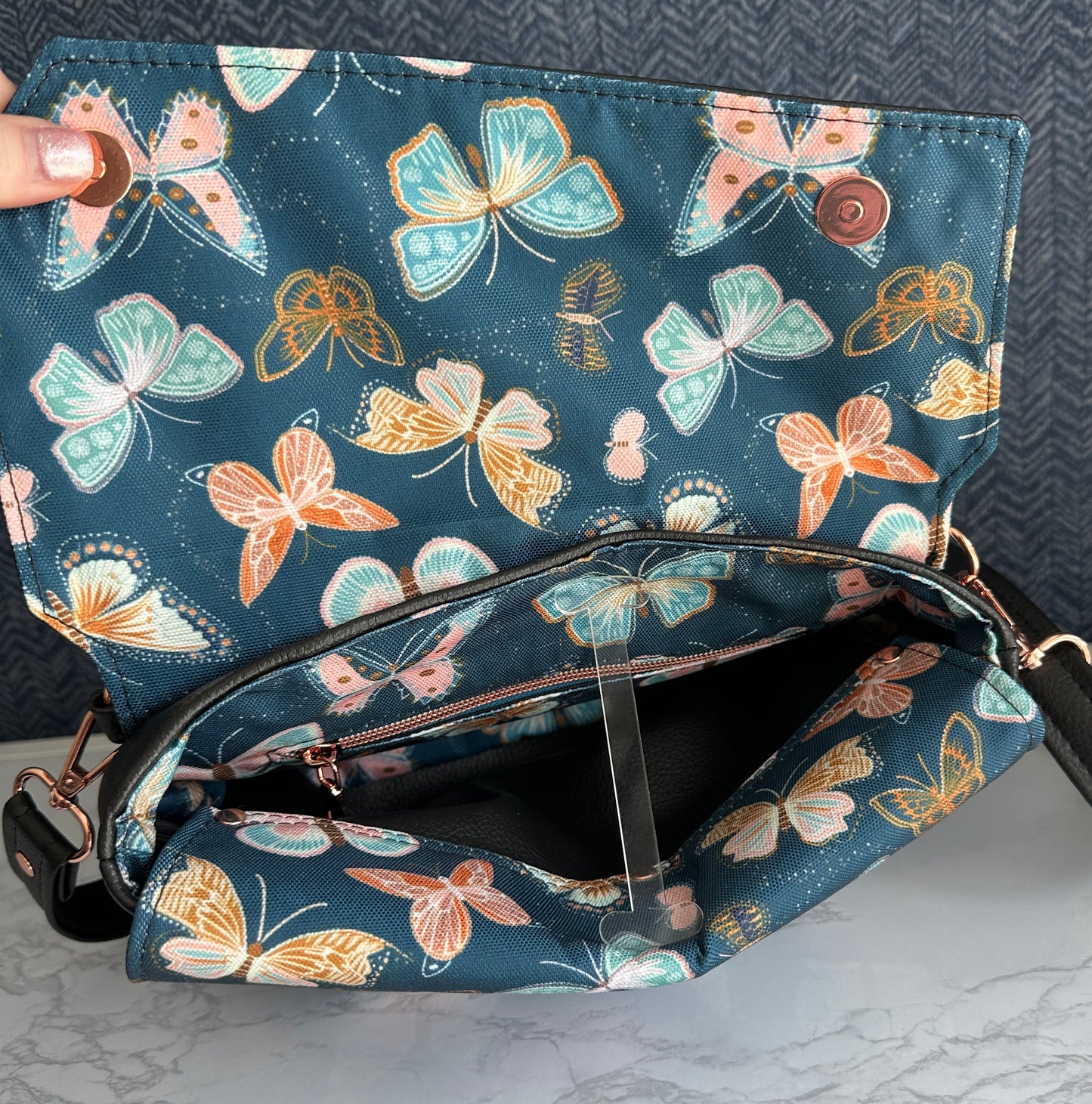 Aviatrix Crossbody - Teal Butterfly