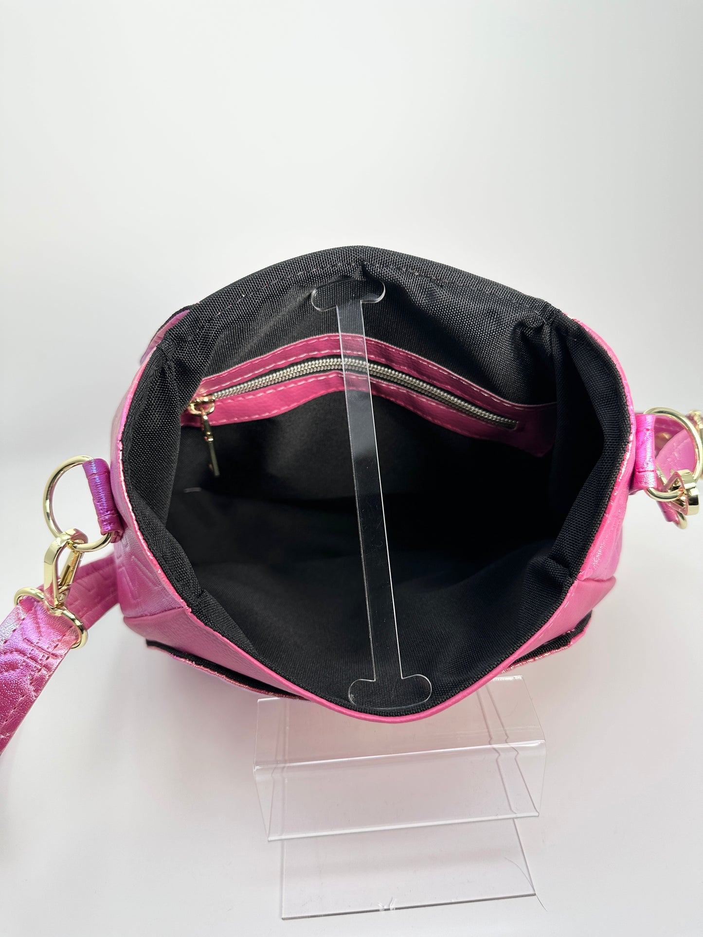 Cat Crossbody Bag - Pink Embossed