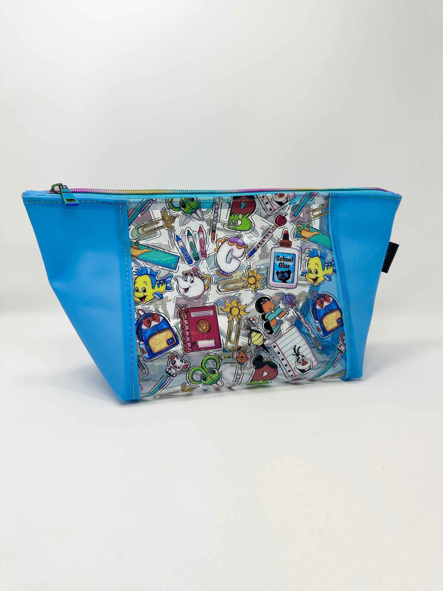 Zipper Pouch - Clear - Disney School Blue