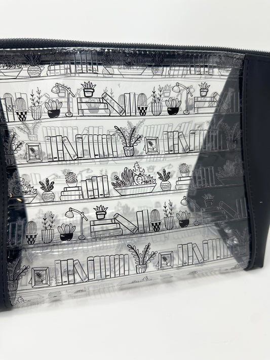 Zipper Pouch - Clear - Library Plants Black