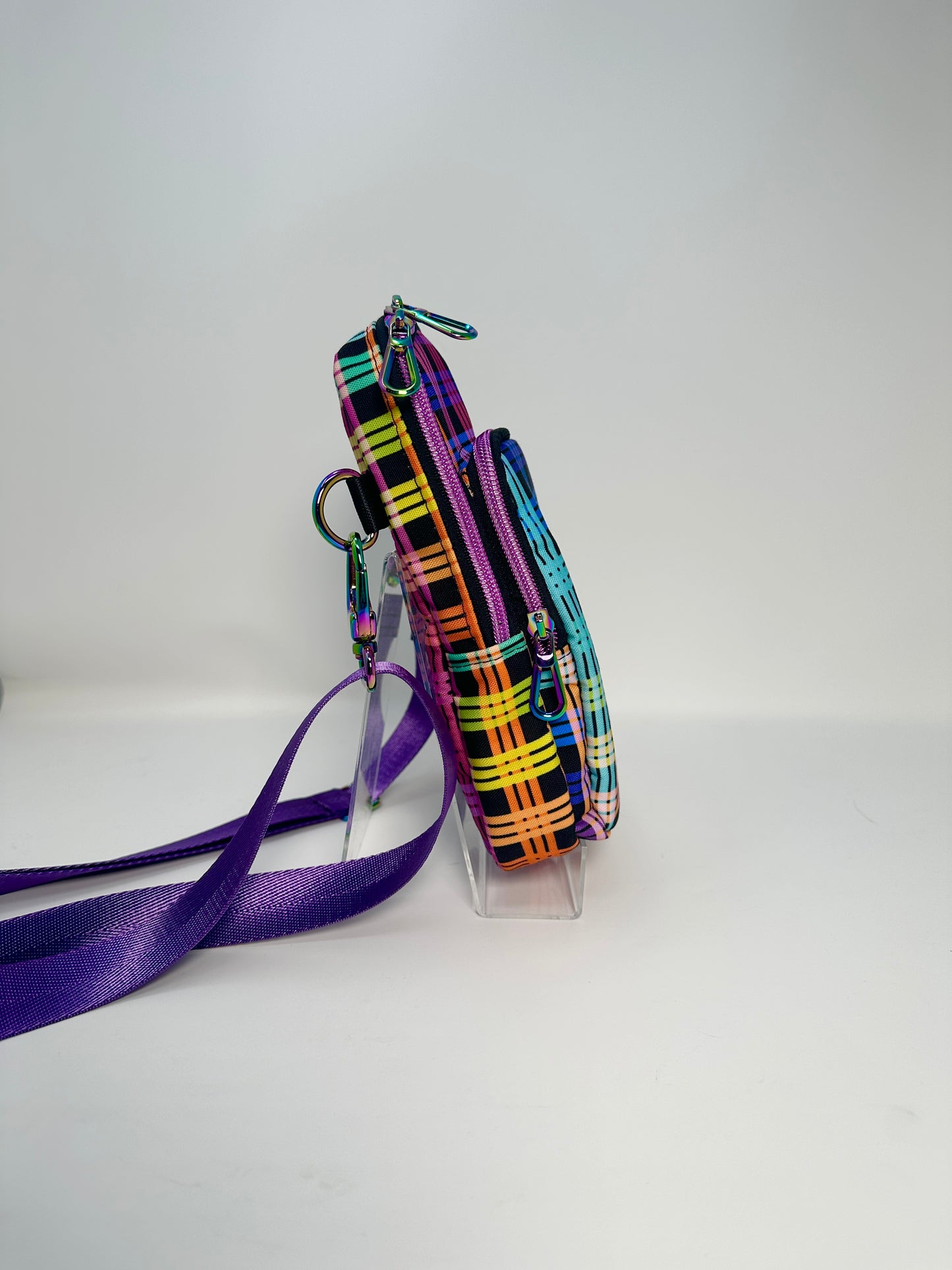 Brix Crossbody Tall - Rainbow Plaid