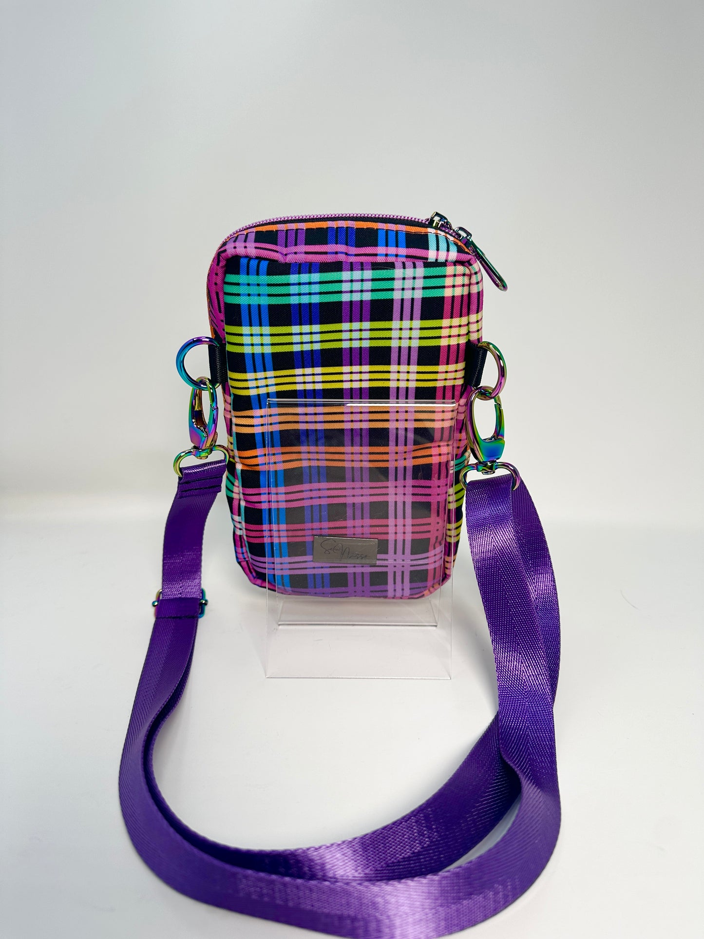 Brix Crossbody Tall - Rainbow Plaid