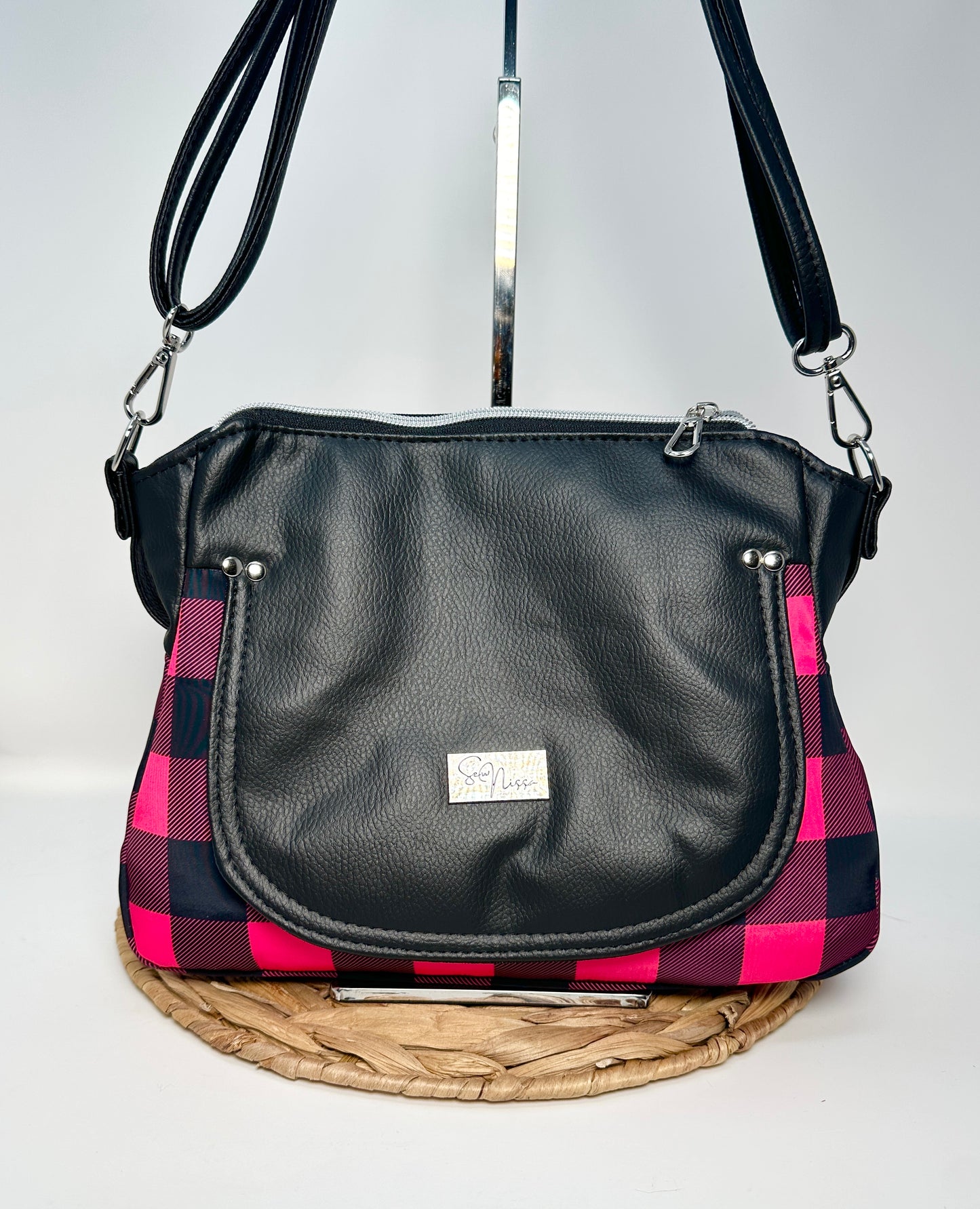 The Brighstone Bag - Hot Pink Buffalo Plaid