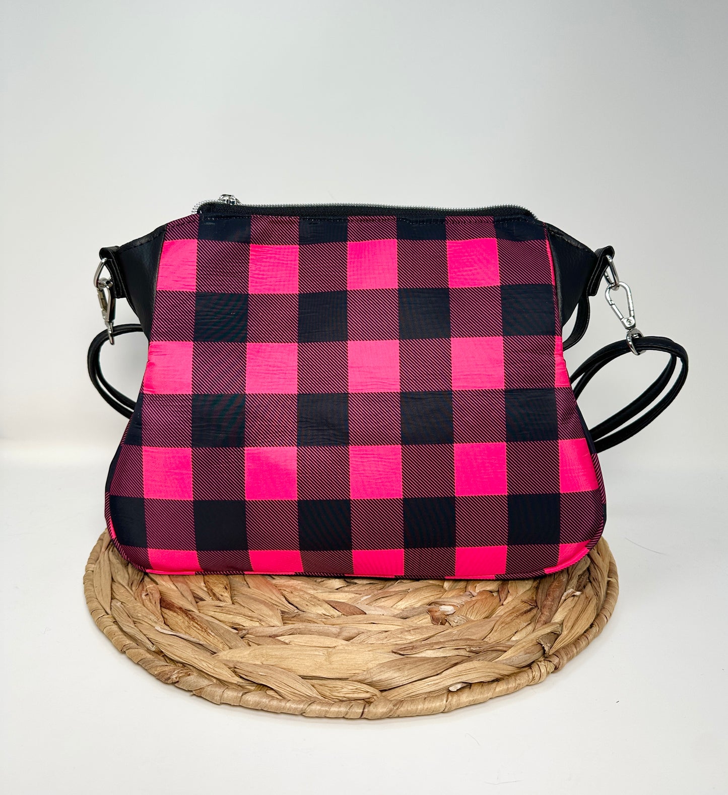 The Brighstone Bag - Hot Pink Buffalo Plaid