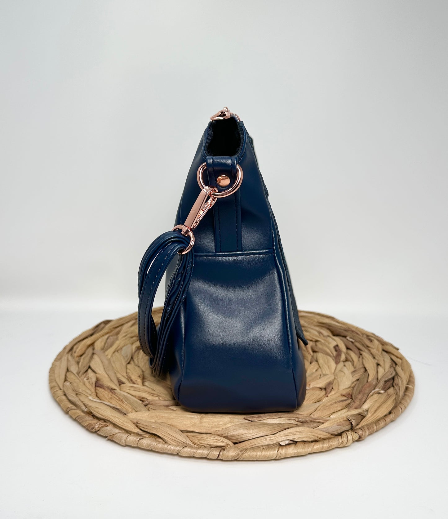 The Brighstone Bag - Navy Embossed Lace