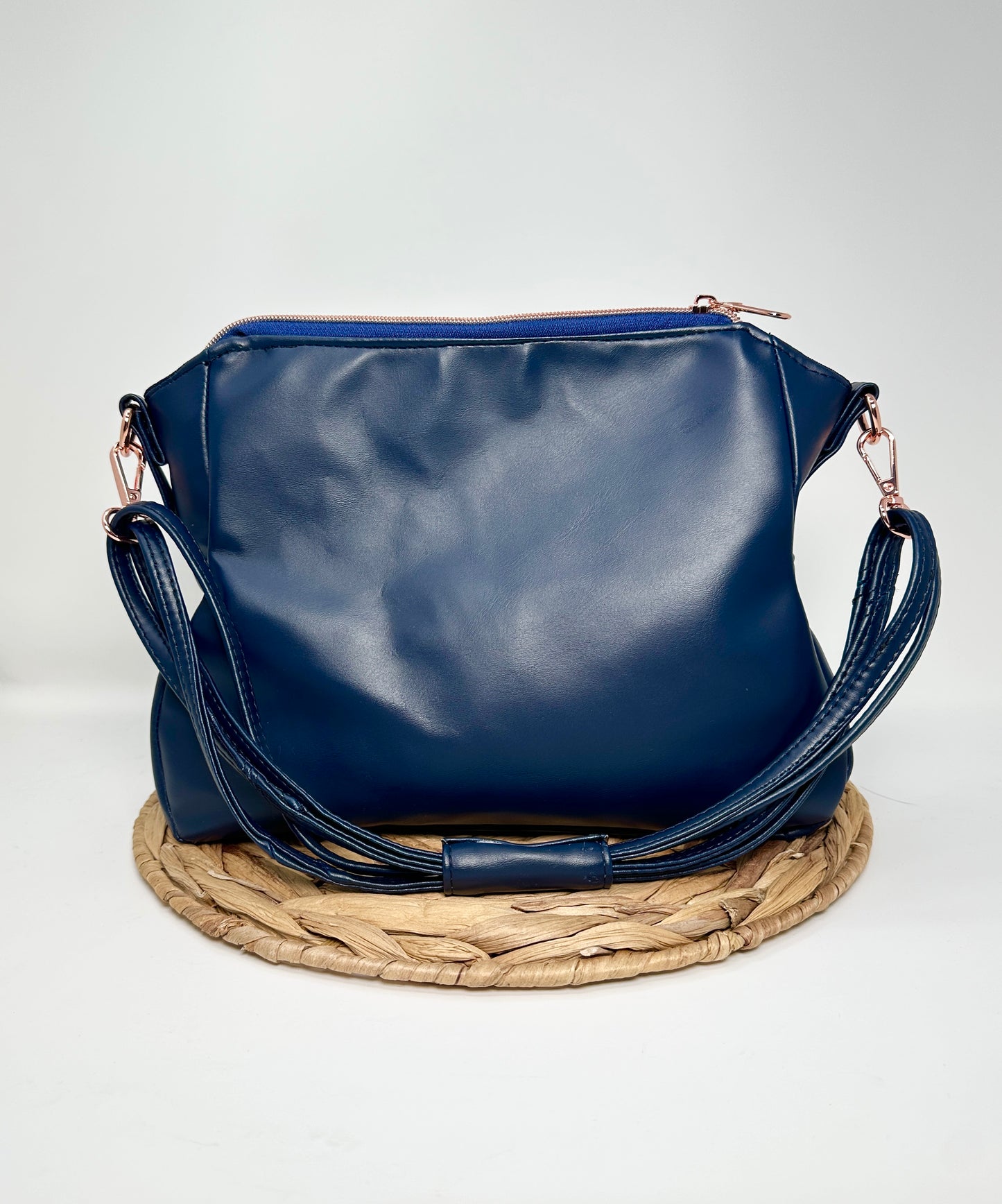 The Brighstone Bag - Navy Embossed Lace