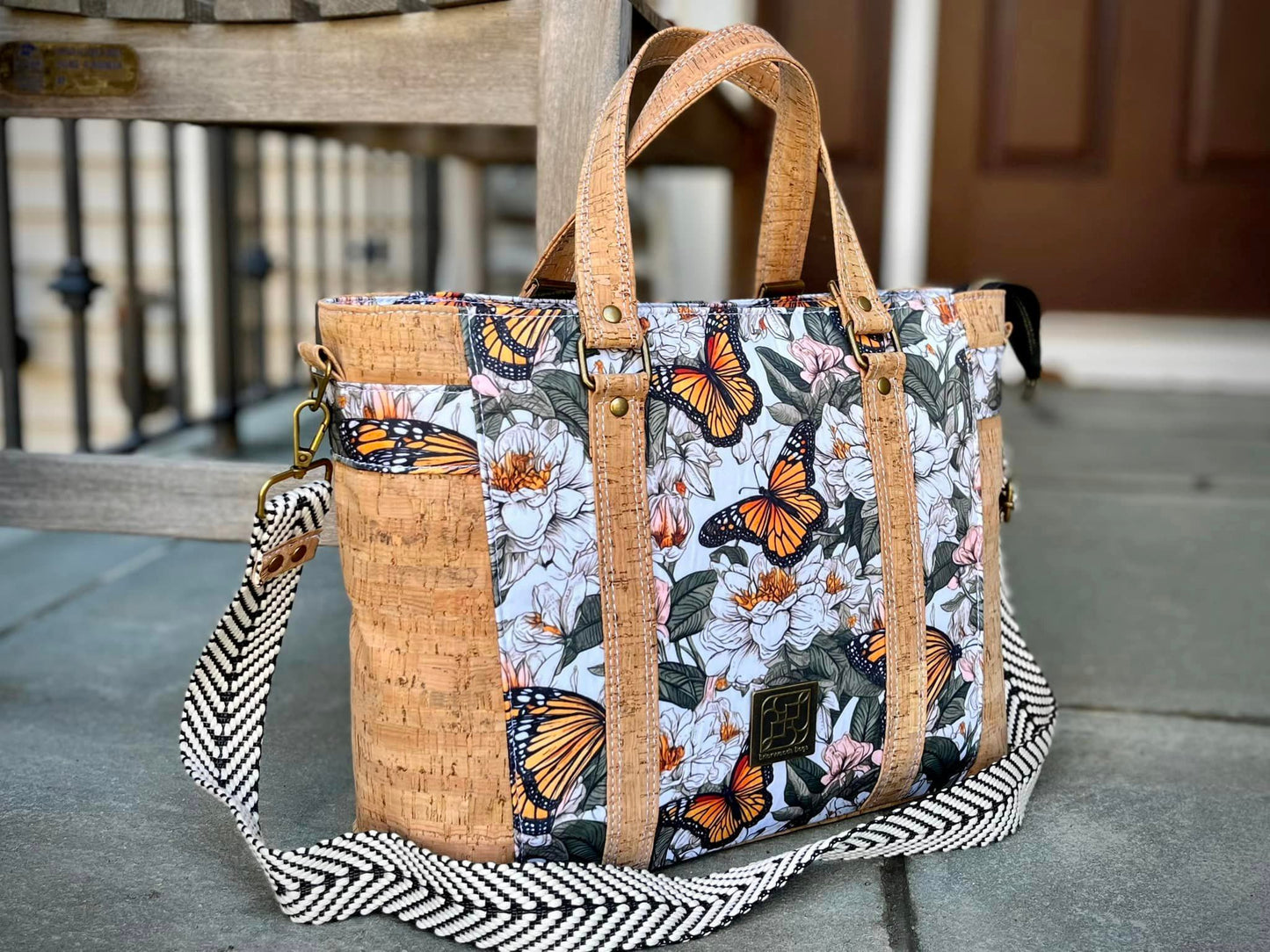 Mr Heckles Handbag - Monarch Butterfly Cork